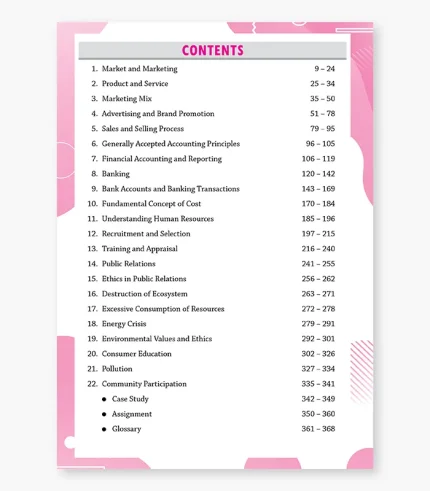 icse class 10 commercial applications book contents