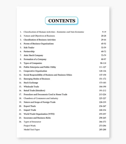 Concepts of Commerce Textbook ISC Class 11