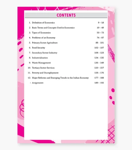 icse class 9 economics book contents