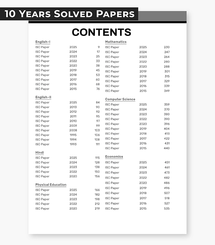 36 Sample Question Papers and 10 Years Solved Papers Commerce Stream Bundle for ISC Class 12 2026 2