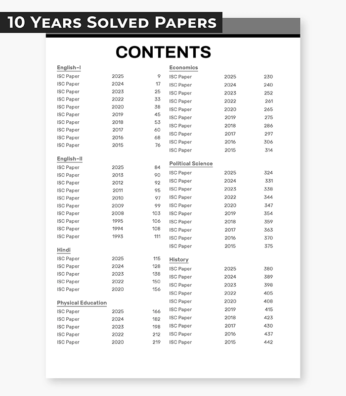 36 Sample Question Papers and 10 Years Solved Papers Humanities Stream Bundle for ISC Class 12 2026 2