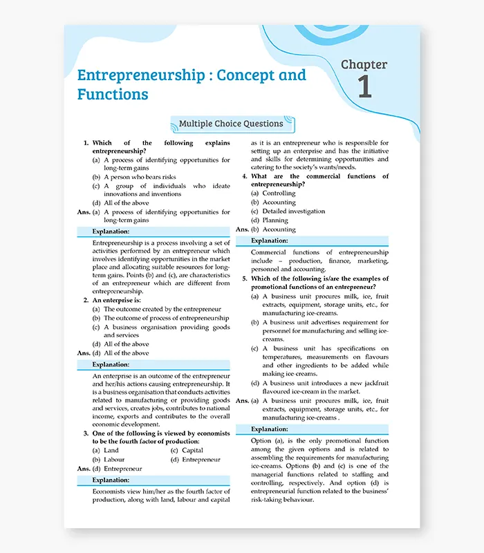 Entrepreneurship Question Bank for CBSE Class 11 Exam 2027 4