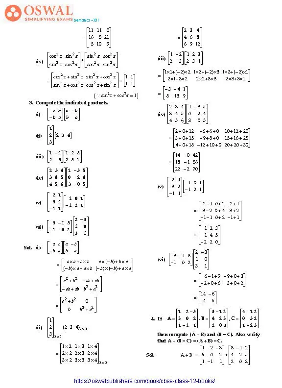NCERT Solutions for Class 12 Maths Matrix part 6