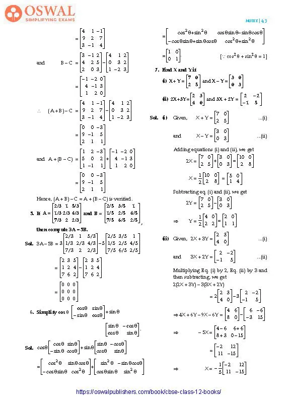 NCERT Solutions for Class 12 Maths Matrix part 7
