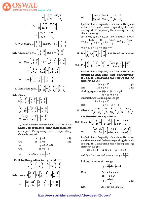 NCERT Solutions for Class 12 Maths Matrix part 8