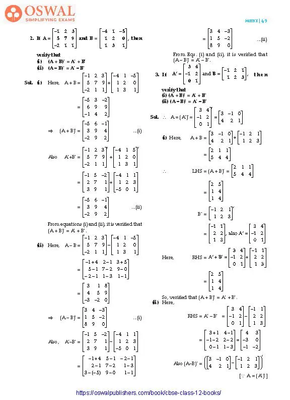NCERT Solutions for Class 12 Maths Matrix part 13