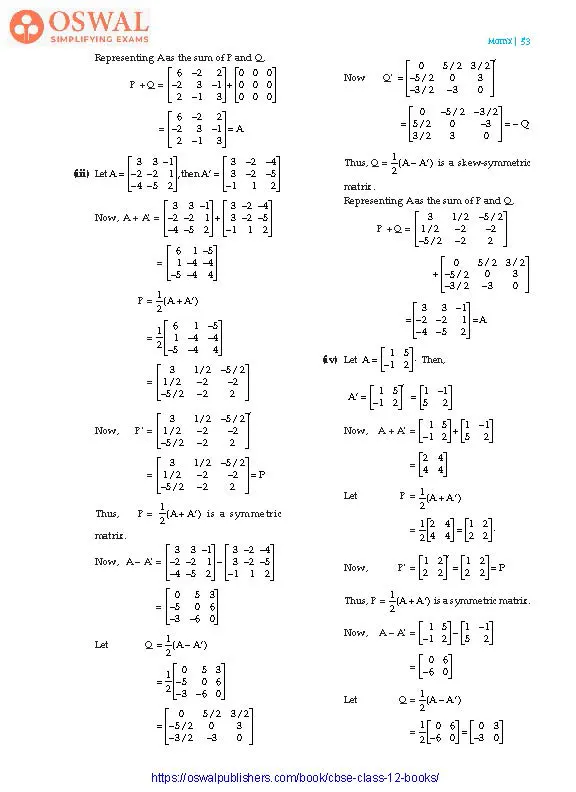 NCERT Solutions for Class 12 Maths Matrix part 17