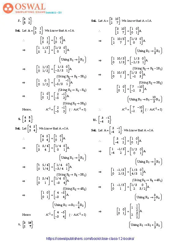 NCERT Solutions for Class 12 Maths Matrix part 20