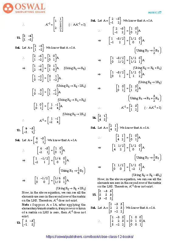 NCERT Solutions for Class 12 Maths Matrix part 21