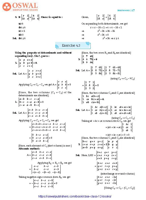 NCERT Solutions for class 12Maths Determinants part 4