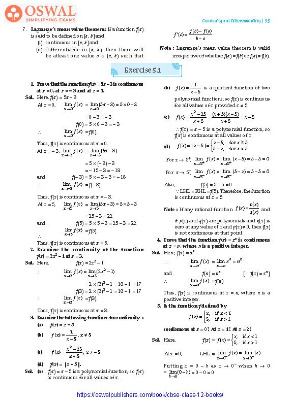 NCERT Solutions for Class 12 Maths Continuity and Differentiability part 3
