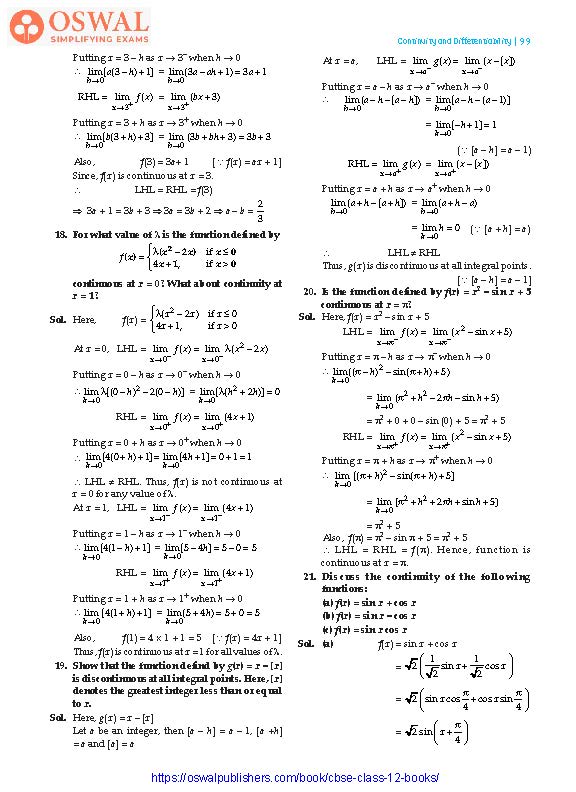 NCERT Solutions for Class 12 Maths Continuity and Differentiability part 7