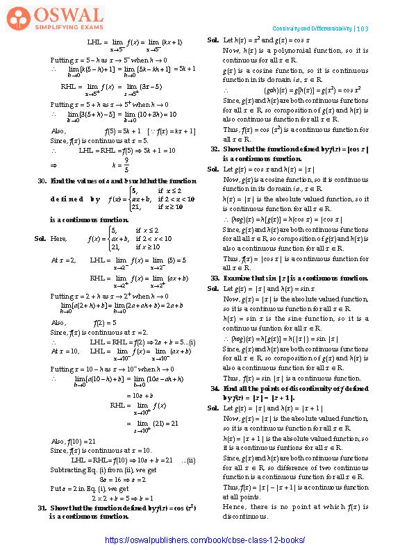 NCERT Solutions for Class 12 Maths Continuity and Differentiability part 11