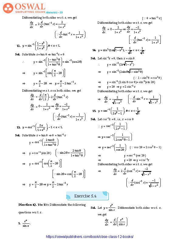 NCERT Solutions for Class 12 Maths Continuity and Differentiability part 16