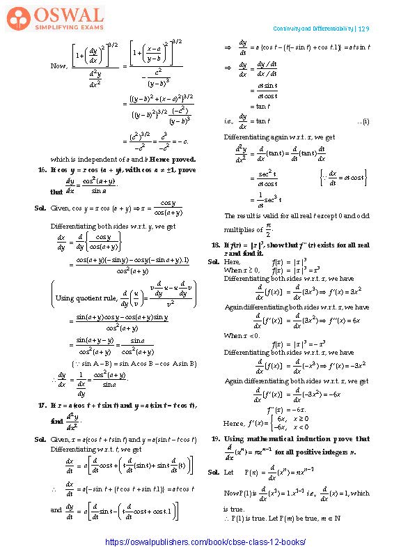 NCERT Solutions for Class 12 Maths Continuity and Differentiability part 37
