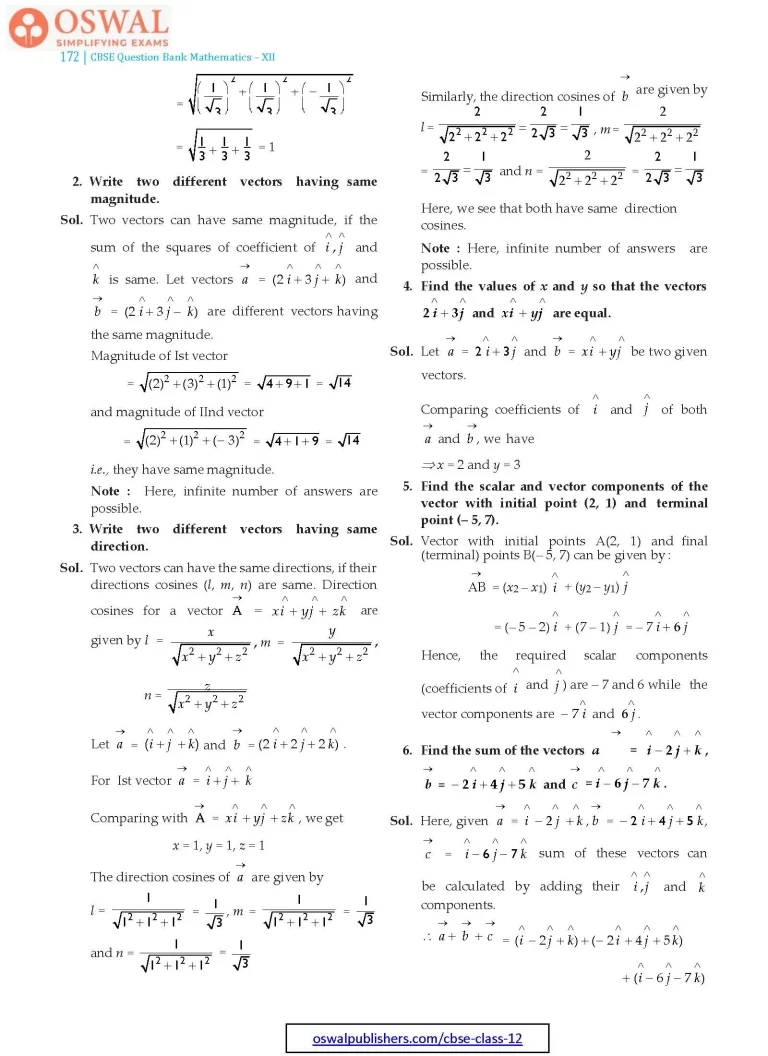 NCERT Solutions for Class 12 Maths Vectors part 5
