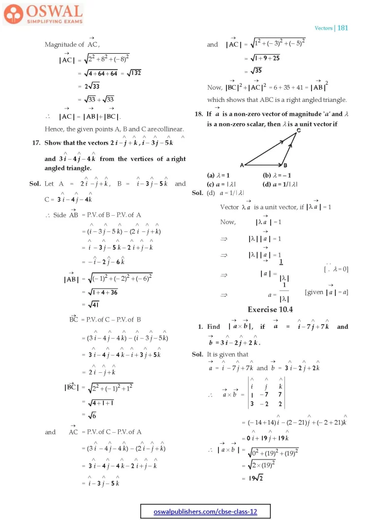 NCERT Solutions for Class 12 Maths Vectors part 14
