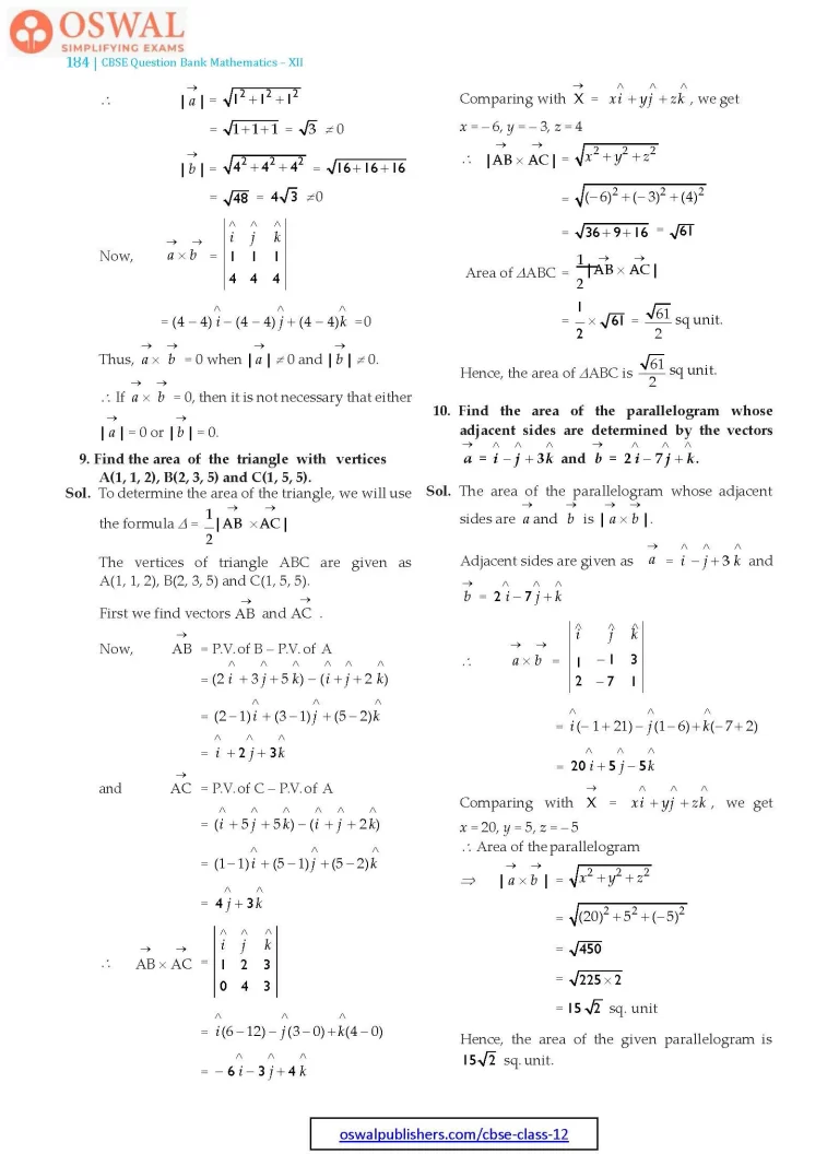 NCERT Solutions for Class 12 Maths Vectors part 17