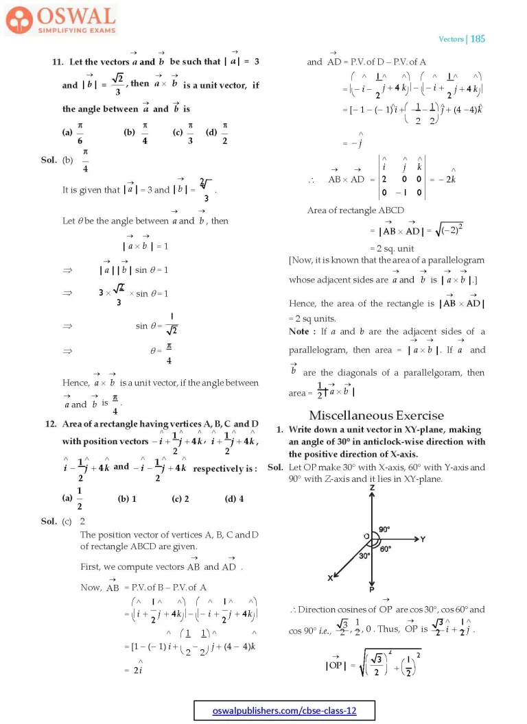 NCERT Solutions for Class 12 Maths Vectors part 18