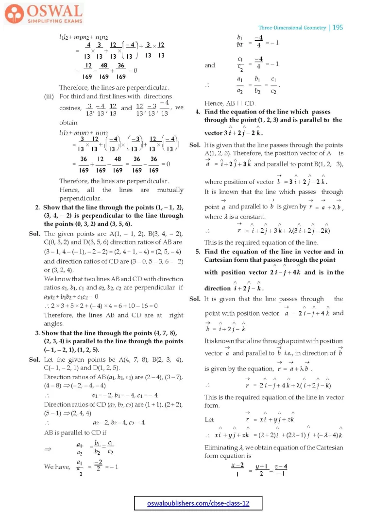 NCERT Solutions for Class 12 Maths Three Dimensional Geometry part 4