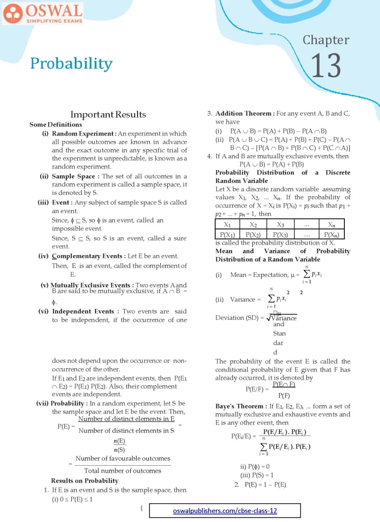 NCERT Solutions for Class 12 Maths Probability part 1