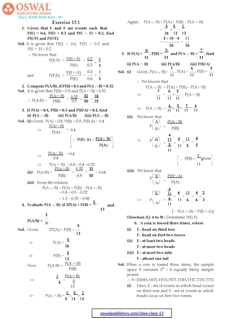 NCERT Solutions for Class 12 Maths Probability part 4