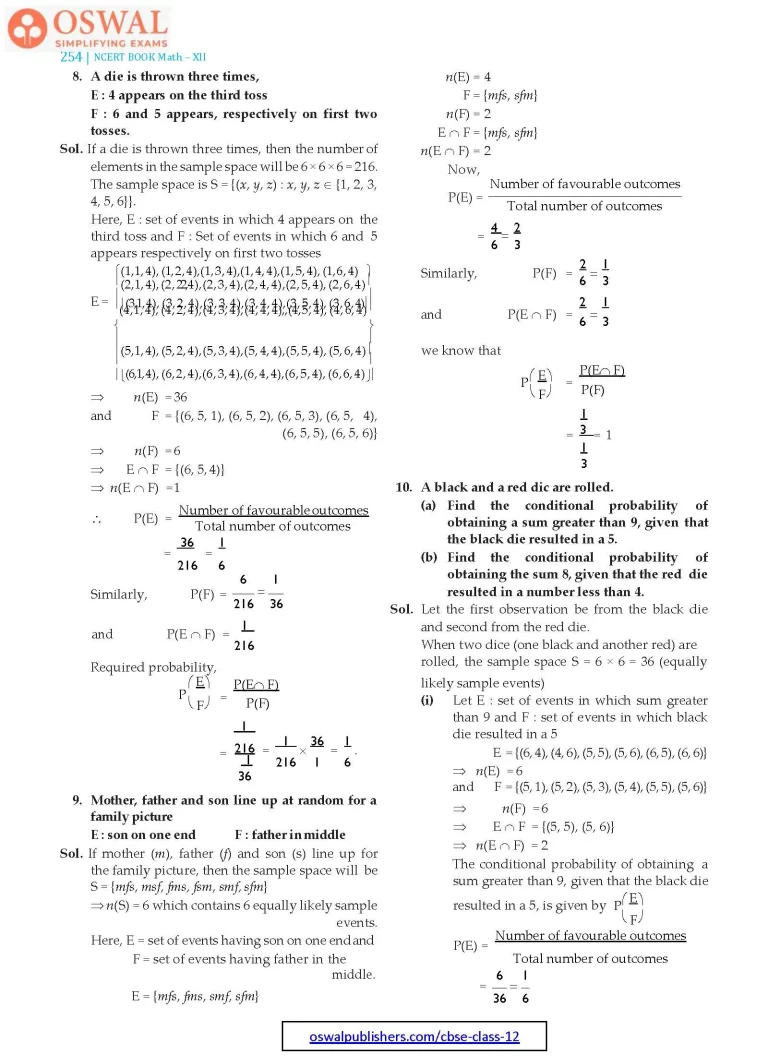 NCERT Solutions for Class 12 Maths Probability part 6