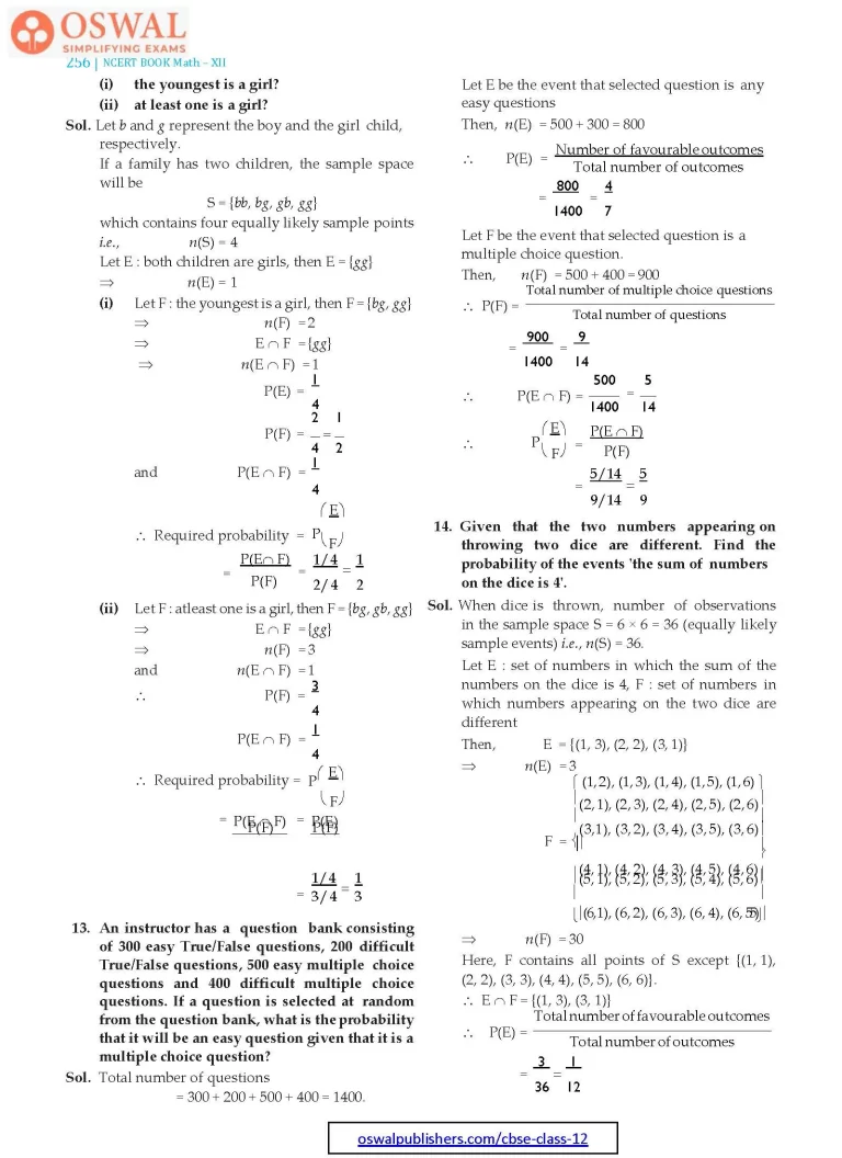 NCERT Solutions for Class 12 Maths Probability part 8