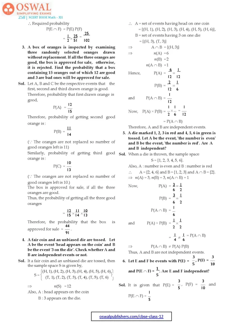 NCERT Solutions for Class 12 Maths Probability part 10