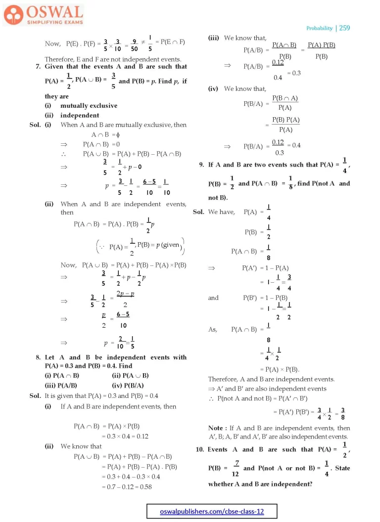 NCERT Solutions for Class 12 Maths Probability part 11