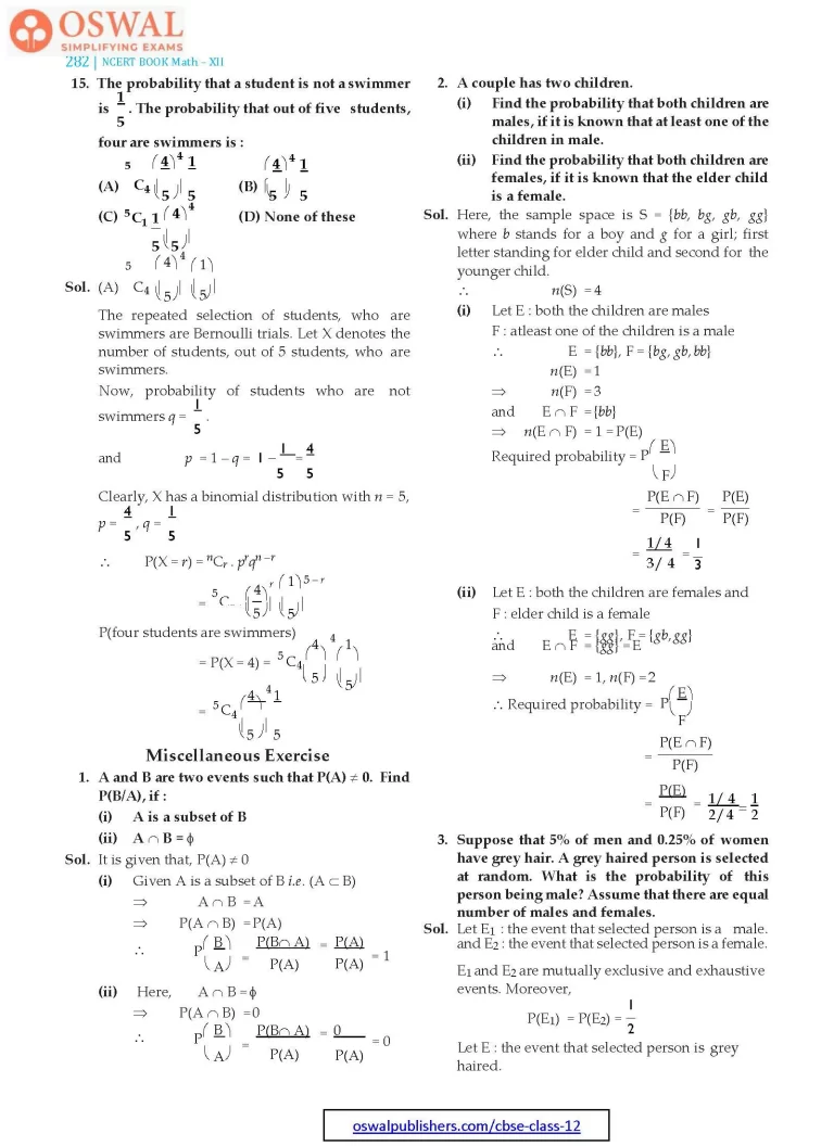NCERT Solutions for Class 12 Maths Probability part 34