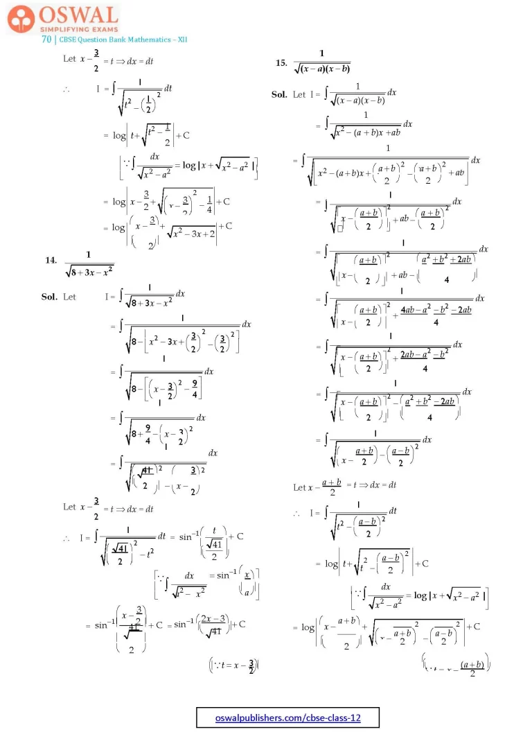 NCERT Solutions for Class 12 Maths Integrals part 22