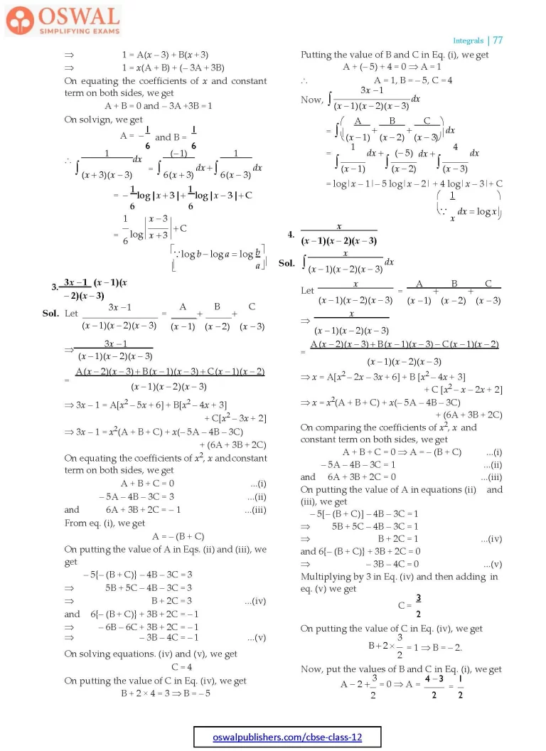NCERT Solutions for Class 12 Maths Integrals part 29