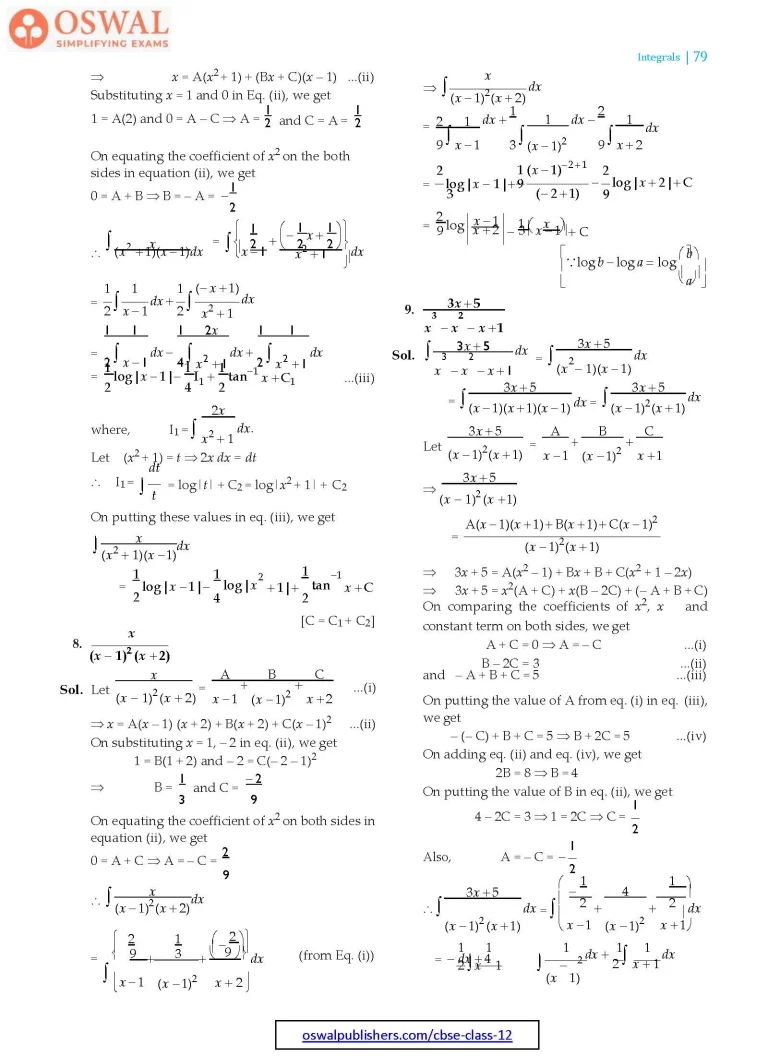 NCERT Solutions for Class 12 Maths Integrals part 31