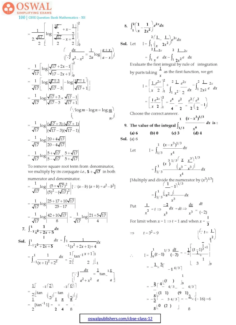 NCERT Solutions for Class 12 Maths Integrals part 56