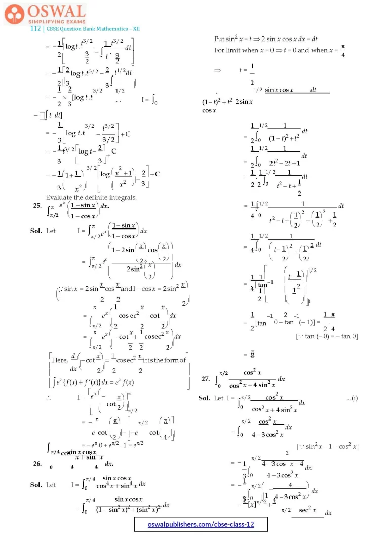 NCERT Solutions for Class 12 Maths Integrals part 70