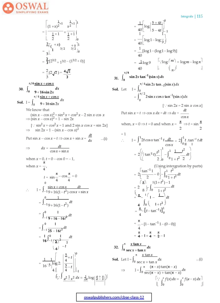 NCERT Solutions for Class 12 Maths Integrals part 73