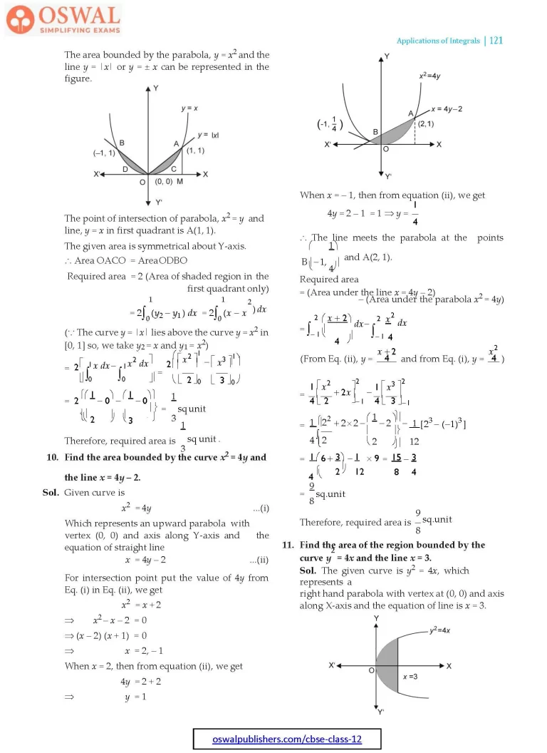 NCERT Solutions for Class 12 Maths Applications of the Integrals part 5