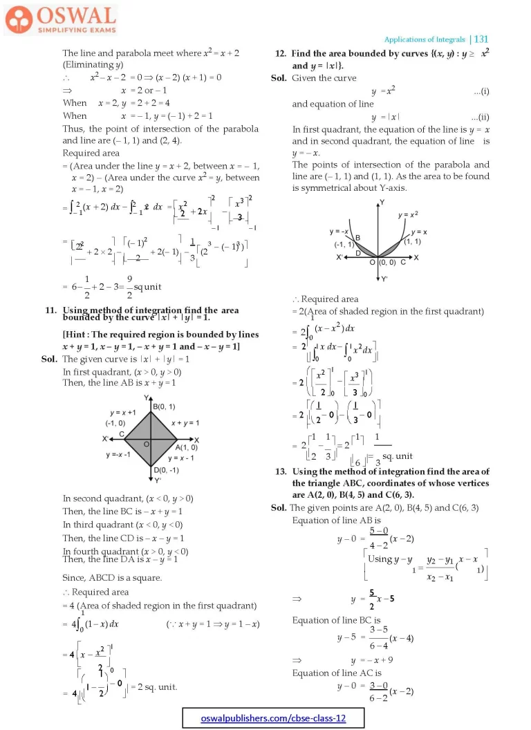 NCERT Solutions for Class 12 Maths Applications of the Integrals part 15