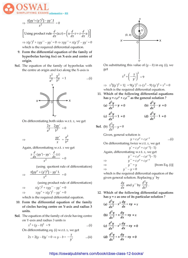 NCERT Solutions for Class 12 Maths Differential Equations part 7