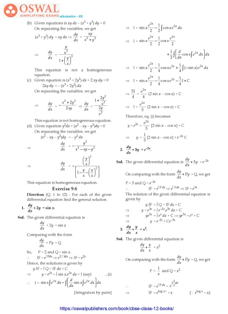 NCERT Solutions for Class 12 Maths Differential Equations part 23