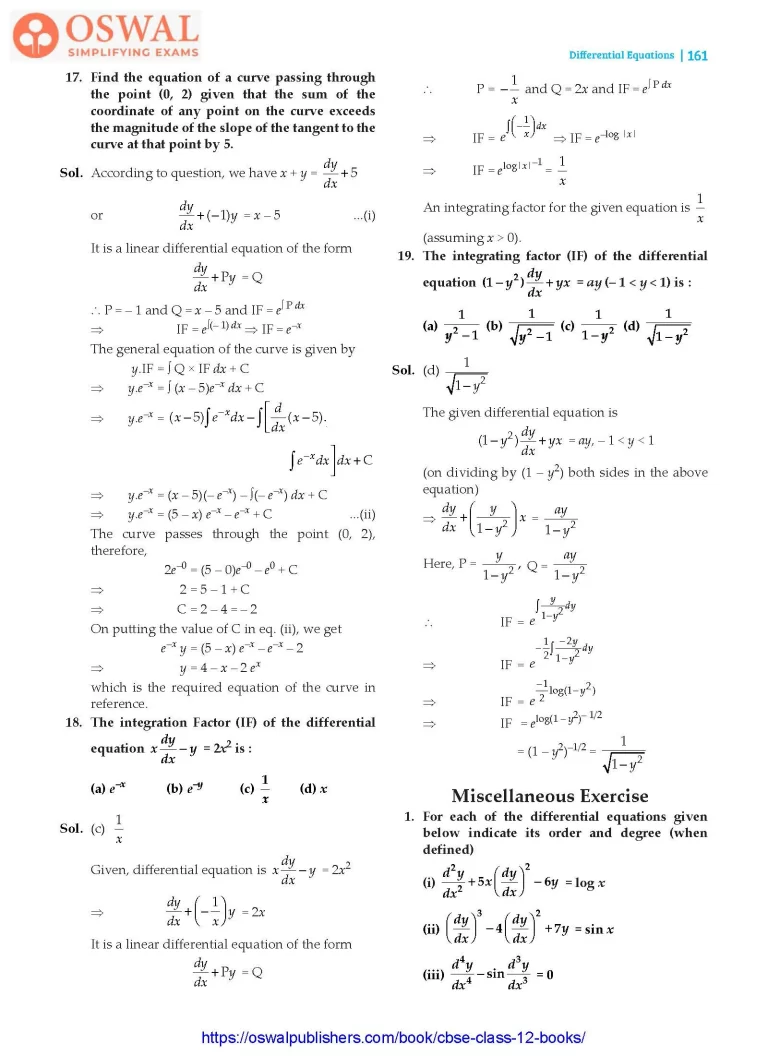 NCERT Solutions for Class 12 Maths Differential Equations part 28