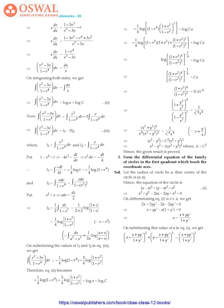 NCERT Solutions for Class 12 Maths Differential Equations part 31