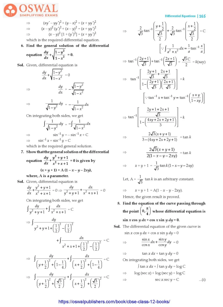 NCERT Solutions for Class 12 Maths Differential Equations part 32