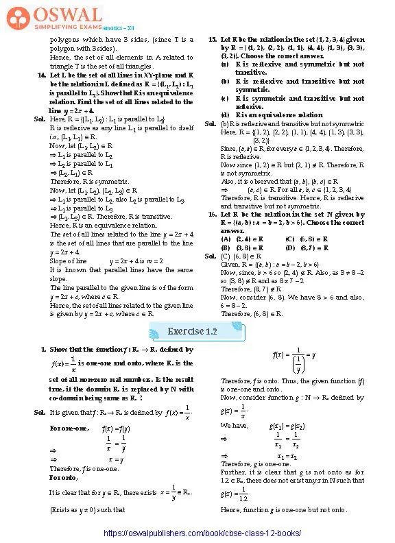 NCERT Solutions for Class 12 Maths Relations and Functions part 6