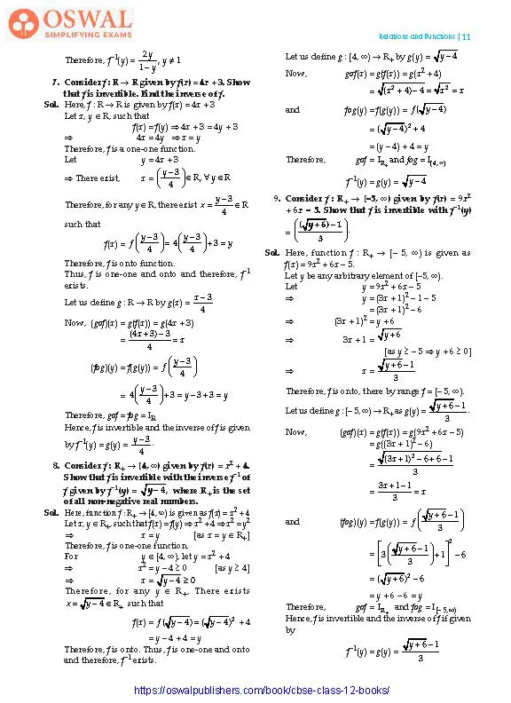 NCERT Solutions for Class 12 Maths Relations and Functions part 11