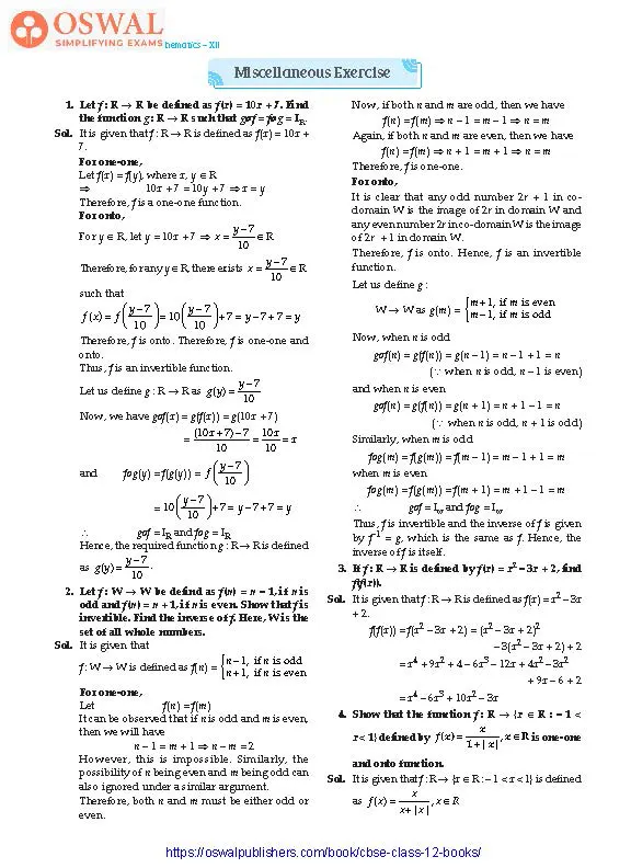 NCERT Solutions for Class 12 Maths Relations and Functions part 18