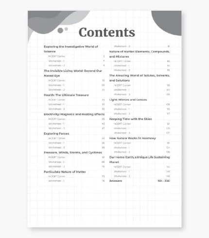 Science Worksheet for Class 8