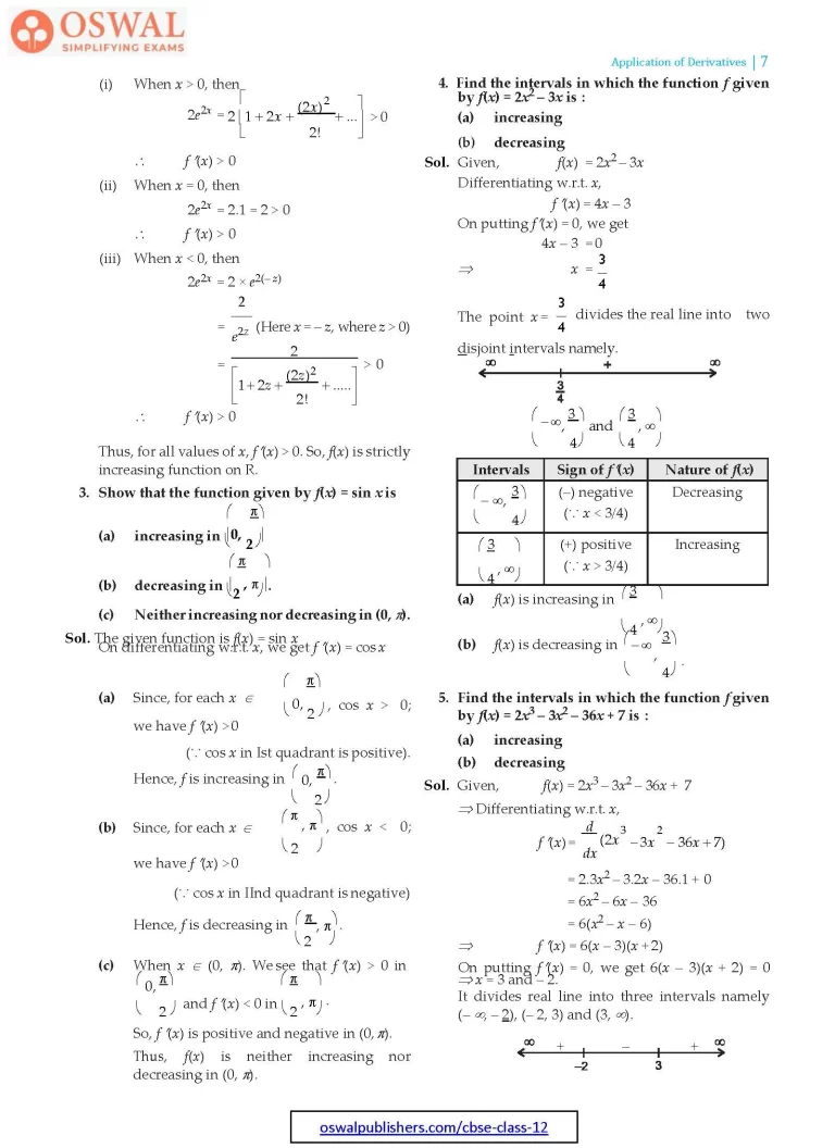 NCERT Solutions for Class 12 Maths Application of Derivatives part 7