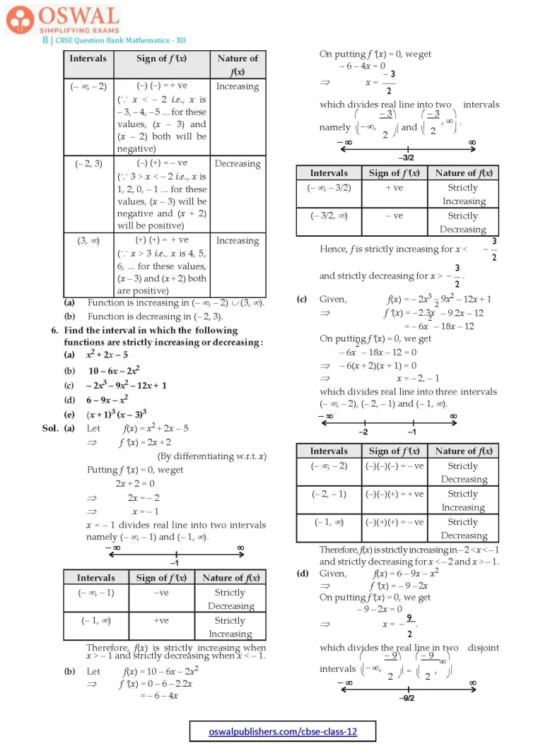 NCERT Solutions for Class 12 Maths Application of Derivatives part 8